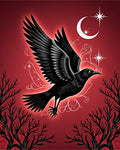 Crimson Crow Moonlight Stars Rug
