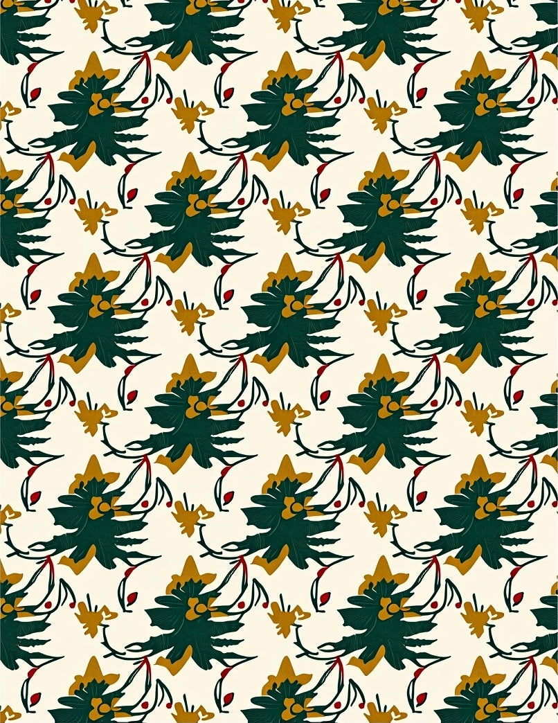 Forest Green Floral Butterfly Swirl Rug