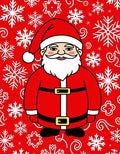 Classic Red Santa Claus Snowflakes Rug