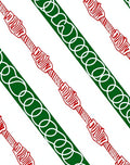 Red Green Diagonal Chain Link Rug