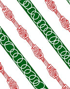 Red Green Diagonal Chain Link Rug