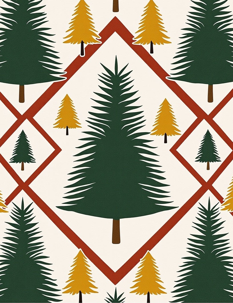 Deep Green Pine Diamond Harmony Rug