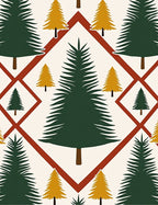 Deep Green Pine Diamond Harmony Rug