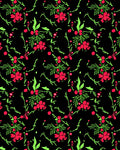 Red Berry Green Foliage Branches Rug