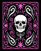 Pink Skull And Flamingo Art Rug
