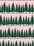 Pink Forest Trees Snowflakes Repeat Rug
