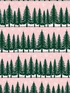 Pink Forest Trees Snowflakes Repeat Rug