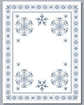 Winter Snowflake Border Blue White Rug