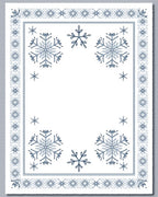 Winter Snowflake Border Blue White Rug