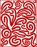 Chic Red Swirl Abstract Rug