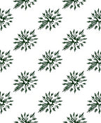 Dark Green Herbal Starburst Arrangement Rug