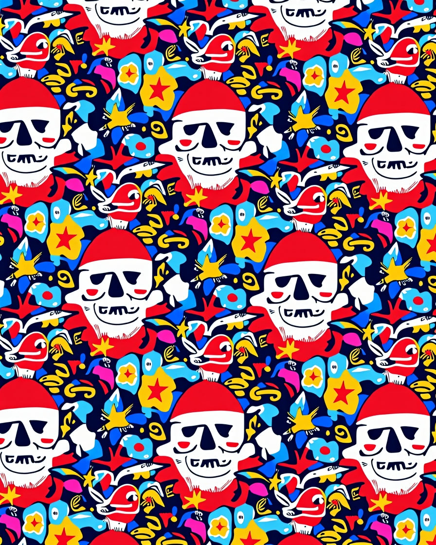 Vivid Skull Starburst Pop Art Rug