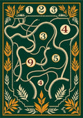 Emerald Green Botanical Maze Rug