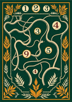 Emerald Green Botanical Maze Rug