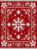 Crimson White Floral Medallion Mandala Rug