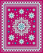 Charming Pink Snowflake Medallion Rug