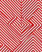 Loud Red White Angular Chevron Rug