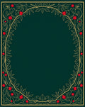 Golden Red Berry Vine Border Rug