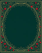 Golden Red Berry Vine Border Rug