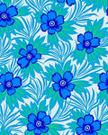Bold Cobalt Blue Floral Garden Rug