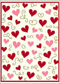 Vibrant Red Pink Heart Swirls Rug