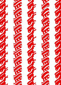 Bold Red Stripe Swirl Runner Rug