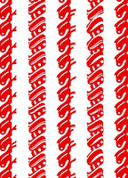 Bold Red Stripe Swirl Runner Rug