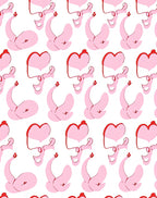 Pink Heart Swan Swirl Repeat Rug