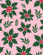 Pink Holly Berry Garland Rug
