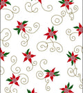 Red Poinsettia Swirls Garden Rug