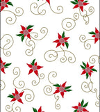 Red Poinsettia Swirls Garden Rug