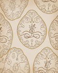 Vintage Gold Cream Oval Filigree Rug