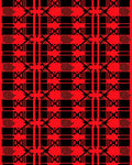 Bold Red Black Plaid Geometric Rug
