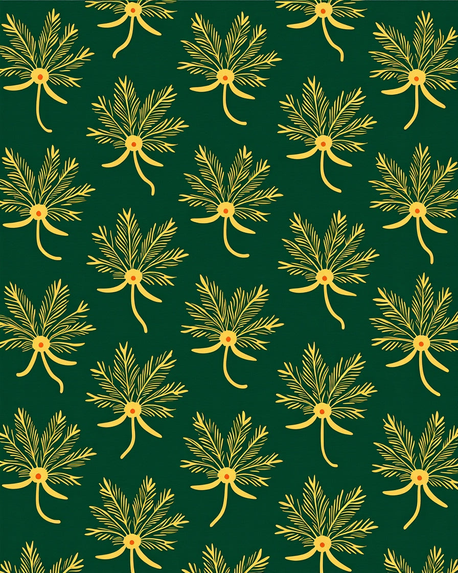 Rich Emerald Fern Laurel Garland Rug