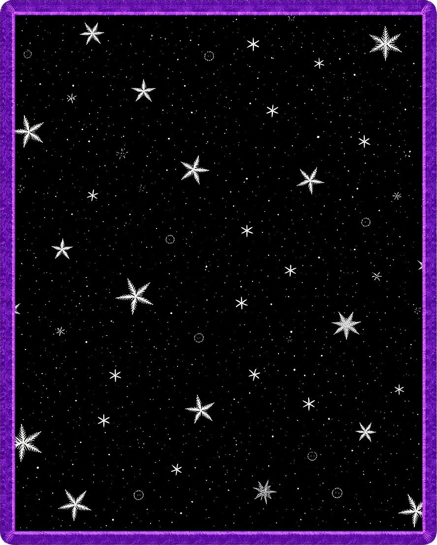 Celestial Night Starry Snowflakes Rug