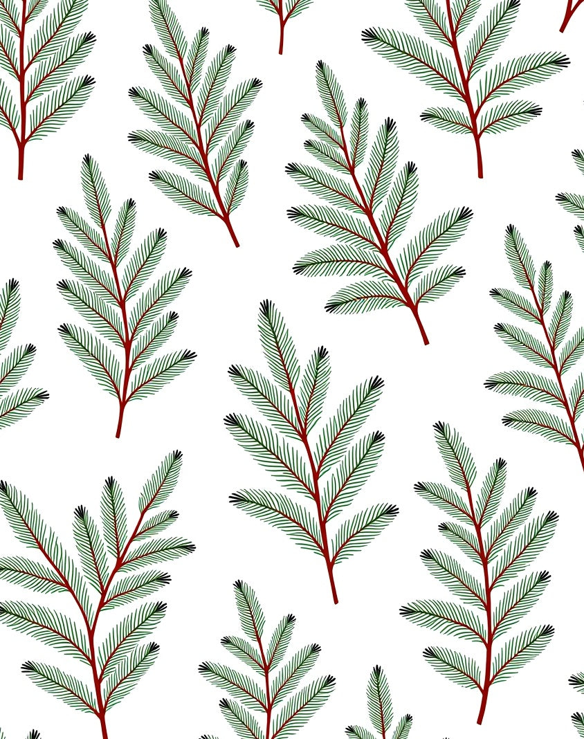 Green Pine Branch All Over Rug