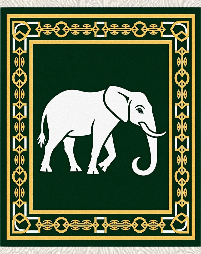 White Elephant Emerald Border Rug