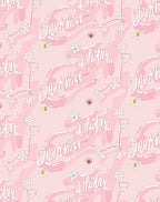 Pink Floral Script Illustration Rug