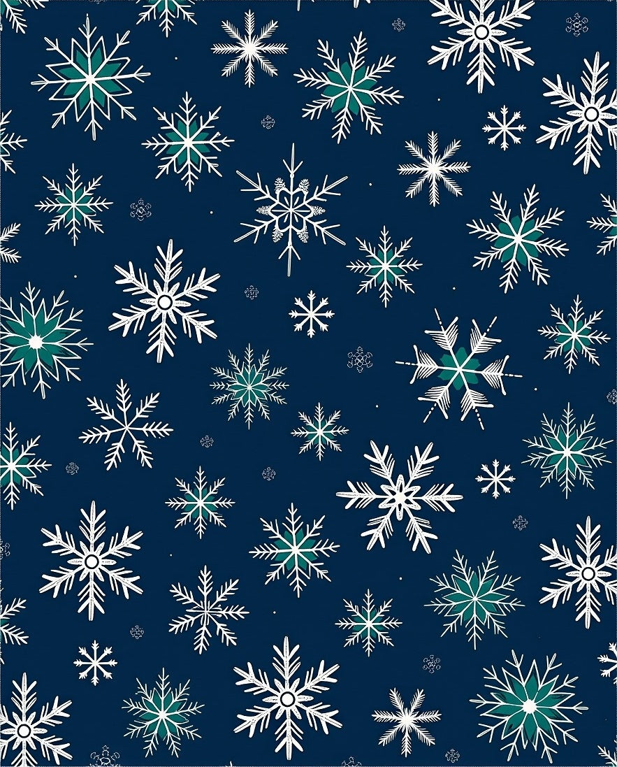 Deep Blue Winter Snowflake Collection Rug