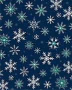 Deep Blue Winter Snowflake Collection Rug