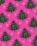 Whimsical Pink Christmas Tree Garland Rug