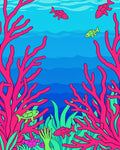 Vibrant Coral Fish Underwater Scene Rug