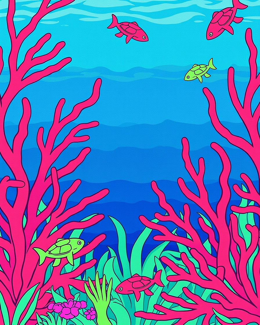 Vibrant Coral Fish Underwater Scene Rug