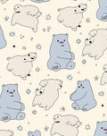 Whimsical Polar Bears Starry Night Rug