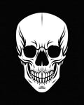 Classic White Skull Black Graphic Rug