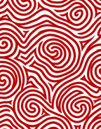 Bold Red Swirling Lines Rug