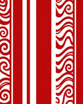 Bold Red White Striped Swirl Rug