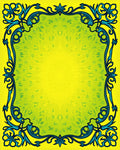Vivid Yellow Blue Swirling Ornate Rug