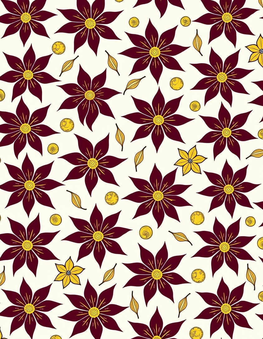 Crimson Flower Garden Yellow Details Rug