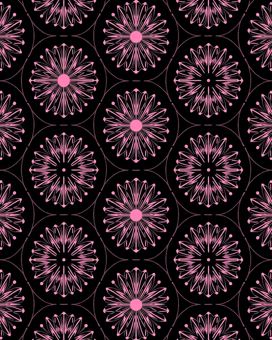 Hot Pink Floral Medallion Backdrop Rug
